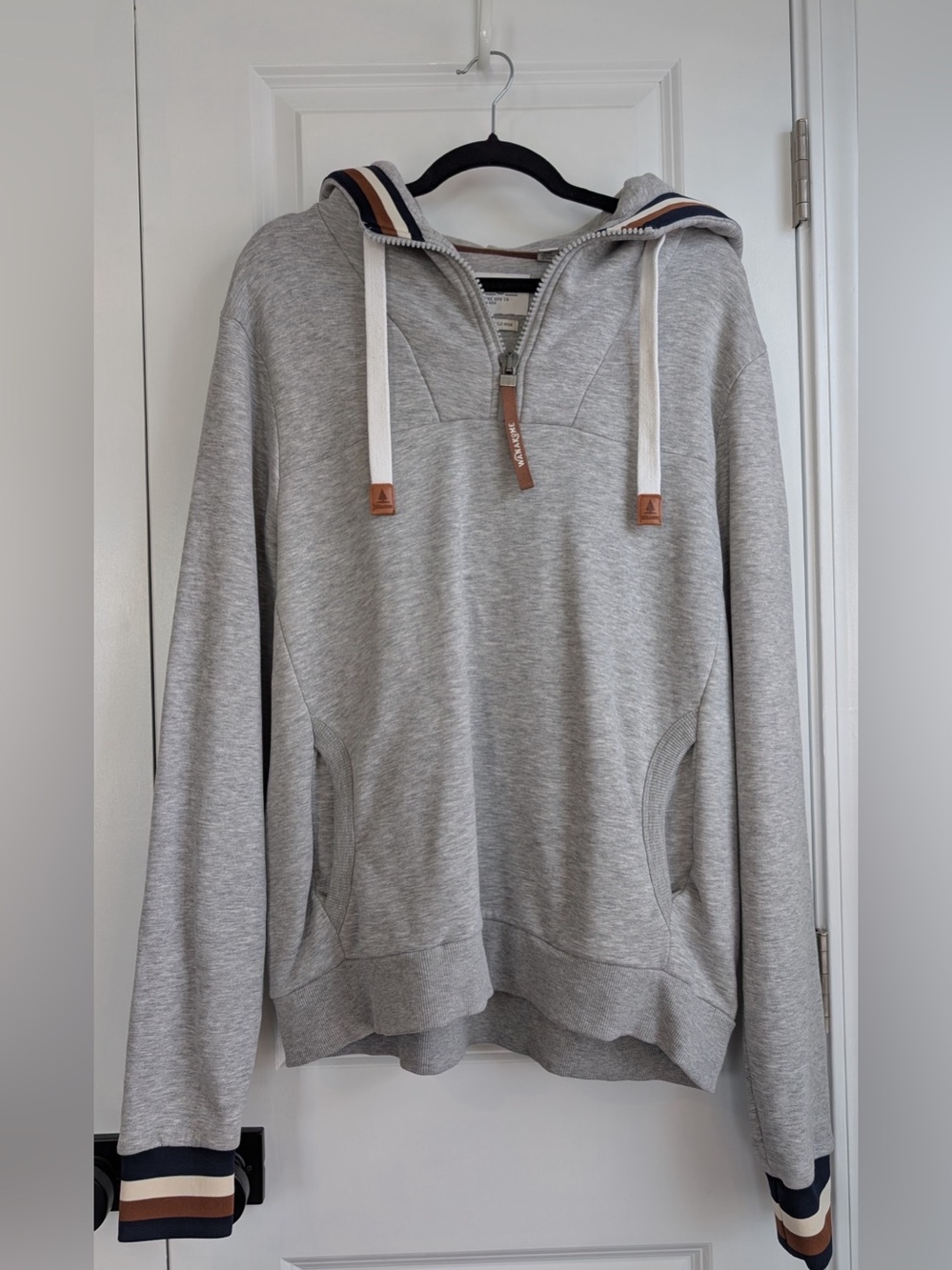 Wanakome Men’s Heavyweight Hoodie Quarter Zip Size Large Heather Gray